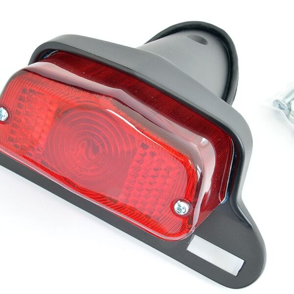 Lampa Tylna DO Klasyków z Mocowaniem Tablicy Rejestracyjnej Kolor Czarny (Wzór Lucas) (Lata 1963 – 1973) | Emgo | emotoshop24