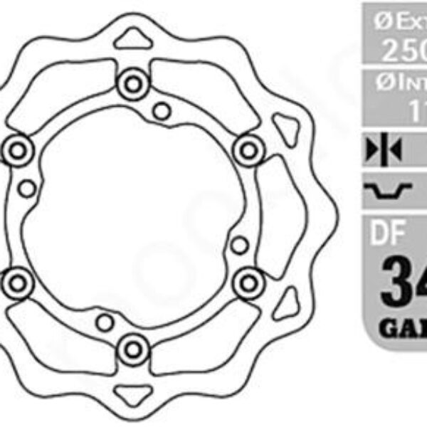 GALFER TARCZA HAMULCOWA PŁYWAJĄCA 250MM SUZUKI RMZ 250 ’07- ,RMZ 450 ’05-
