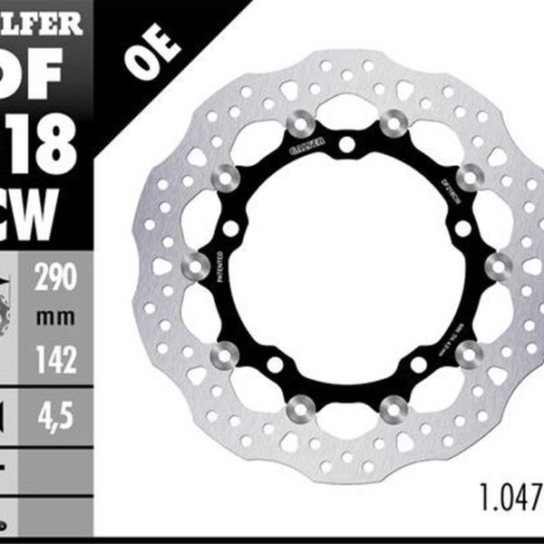 Galfer Tarcza Hamulcowa Pływająca PRZÓD 290MM Kawasaki ZX-4RR ’24- (290X142X4,5Mm)