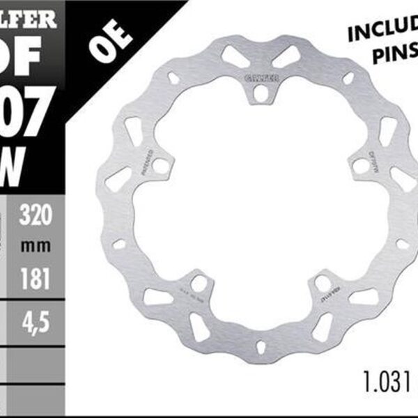 GALFER TARCZA HAMULCOWA PRZÓD BMW F 800R/S/ST/GT ’09-; F 900XR ’20-; R 850R/RT ’04; R 1100S ’01-; R 1100/1500/1200/1250S/R/RT/S/ST/GS ’01-; K 1200/1300/1600LT/GT/S/RS ’02-; HUSQVARNA NUDA 900R ’11- (WAVE FIXED) (320X181X4,5MM)