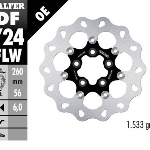 GALFER TARCZA HAMULCOWA PRZÓD HARLEY-DAVIDSON (260X56X6) PŁYWAJĄCA (WAVE DISC FLOATING) (PATRZ OPIS)
