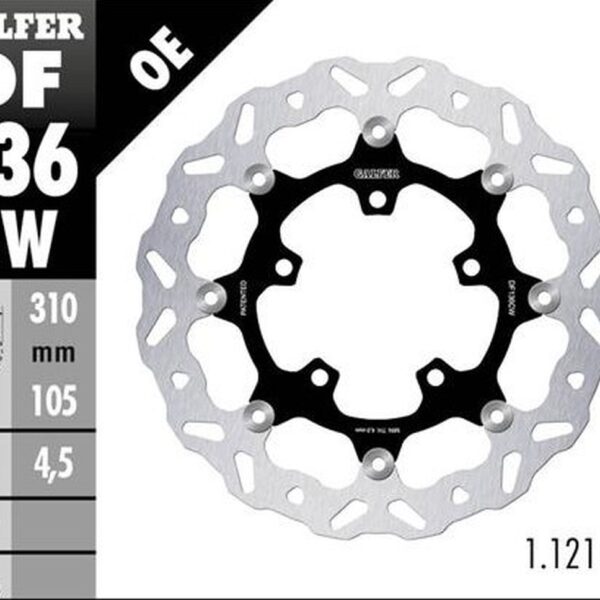 Tarcza Hamulcowa Przód Honda CB 500X (ABS) ’19-’21, CB 650R ’19-’23; CBR 650R ’19-’23 (Wave Floating) (310X105X4., 5Mm) | Galfer