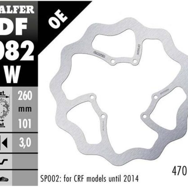 Tarcza Hamulcowa Przód Honda CRF 250R/300R/450R/Rx/L/Rs ’15- Wave (260X101X3Mm) | Galfer