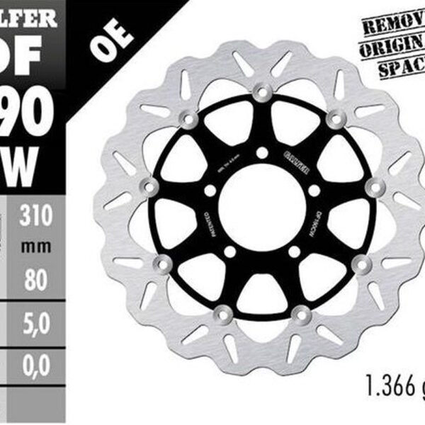 Galfer Tarcza Hamulcowa PRZÓD Kawasaki z 800 ’13-; ZX-6R (636) ’13-; ZX 10R Ninja ’08-; Versys 1000 ’15-; GTR 1400 ’07-; ZZR 1400 ’06- (Wave Floating) (310X80X5Mm)