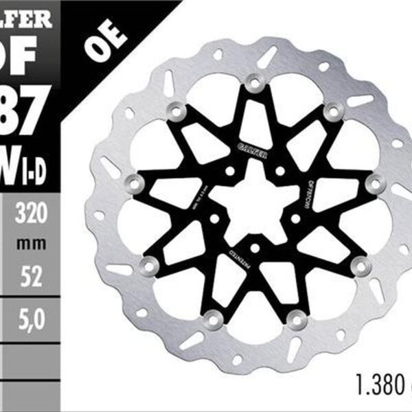 GALFER TARCZA HAMULCOWA PRZÓD KTM 690 DUKE ’12-’16; 890 DUKE ’20-’23; HUSQVARNA 701 SVARTPILEM ’18-’19; VITPILEN ’18-’19 (LAWA) (WAVE FLOATING) (320X52X5MM)