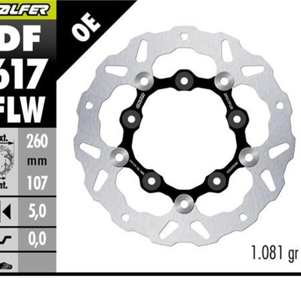 GALFER TARCZA HAMULCOWA TYŁ KTM 890SMT ’23-’25 (WAVE FLOATING) (260X107X5MM)