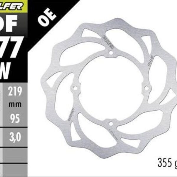 GALFER TARCZA HAMULCOWA PRZÓD KTM SX 85 ’07-; XC 105 ’07-; SX 150 ’15-’18; HUSQVARNA TC 85 ’14-’20 (219X95X3MM) WAWE