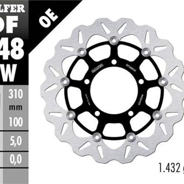 GALFER TARCZA HAMULCOWA PRZÓD SUZUKI GSX-R 600 ’06-’07; GSX-R 750 ’06-’07; GSX-R 1000 ’05-’08; M 109R BOULEVARD; VZR 1800 INTRUDER ’06- (WAVE FLOATING) (310X100X5MM)