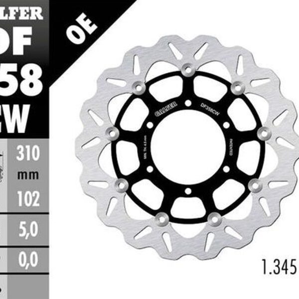 GALFER TARCZA HAMULCOWA PRZÓD SUZUKI GSX-R 600 ’08-; GSX-R 750 ’08-; GSX-R 1000 ’09-’15 (WAVE FLOATING) (310X102X5MM)