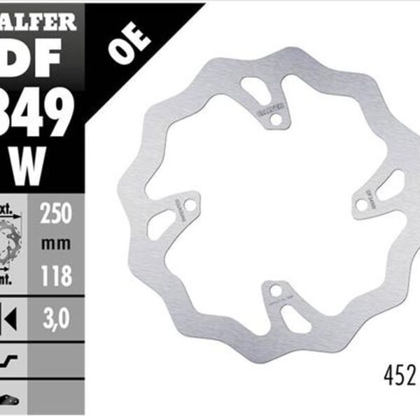 GALFER TARCZA HAMULCOWA PRZÓD SUZUKI RM 250Z/450Z ’06-’18 RMX 450Z ’10-’17 WAVE (250X118X3MM)