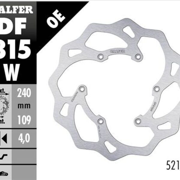 GALFER TARCZA HAMULCOWA TYŁ BETA RR 250/300/350 ’12-, RR 390/400/430/450/450/498 ’14-, XTRAINER 250/300 ’15- WAVE (240X109X4MM)