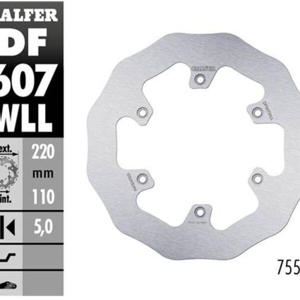 GALFER TARCZA HAMULCOWA TYŁ BETA RR 250/300/350 ’12-, RR 390/400/430/450/450/498 ’14-, XTRAINER 250/300 ’15- WAVE (240X109X5MM)