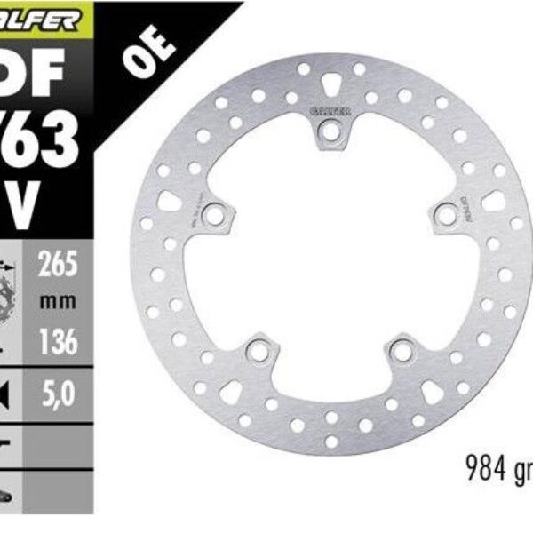 GALFER TARCZA HAMULCOWA TYŁ BMW F 650GS 800/ K1200/ R1200 (265X136X5) (NG1045)