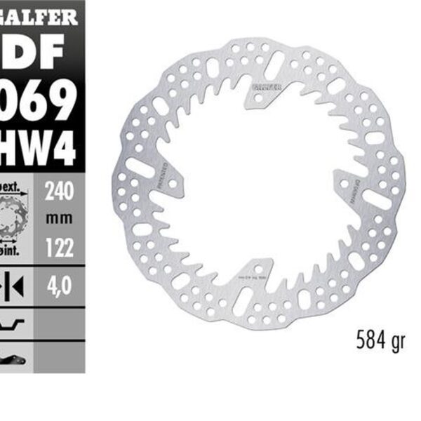 Tarcza Hamulcowa Tył Honda CR 125/250; CRF250R ’04-’23; CRF 450R ’09-’23 (240X140X4Mm) Shark Enduro MX | Galfer