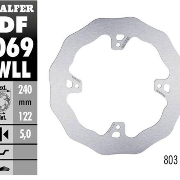 Tarcza Hamulcowa Tył Honda CR 125R/250R ’95-’07, CR 500 ’95-’00, CRF 250R/450R ’02- Wave (240X122X5Mm) | Galfer