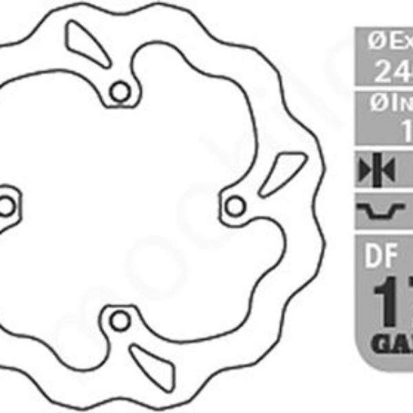 Tarcza Hamulcowa Tył Kawasaki KX 125/250 ’03-, KX 250F/450F ’04-’19, Suzuki RM 250Z ’04-’06 Wave (240X116X4Mm) | Galfer