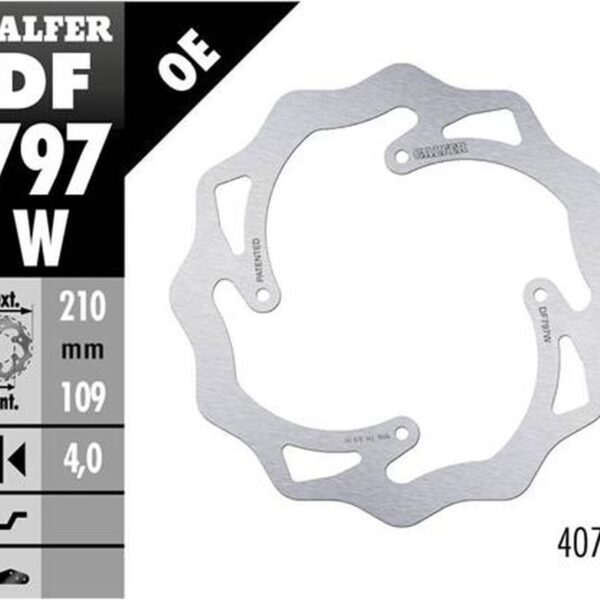GALFER TARCZA HAMULCOWA TYŁ KTM SX 85 ’11-’20, SX 150 ’15-’18, FREERIDE 250/350 ’13-, FREERIDE E ’12-, WAVE (210X106X4MM)