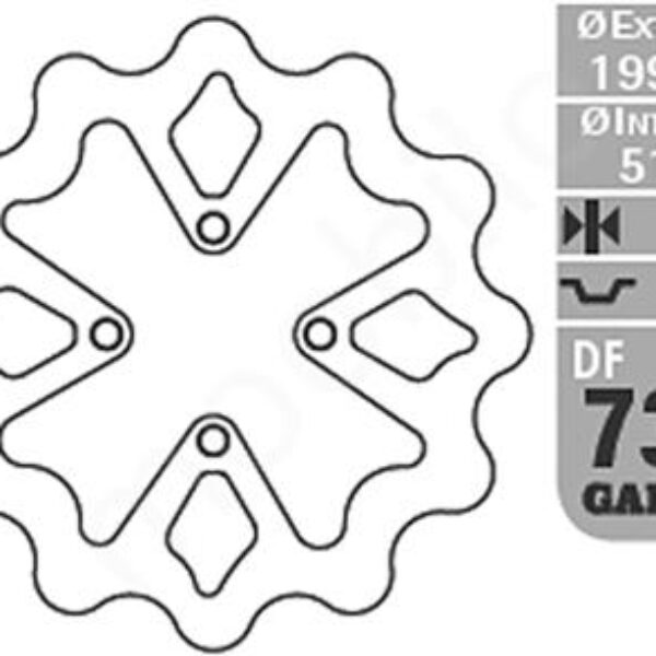 GALFER TARCZA HAMULCOWA TYŁ YAMAHA YFZ 450 ’03-05 (199X51,2X3,5MM)