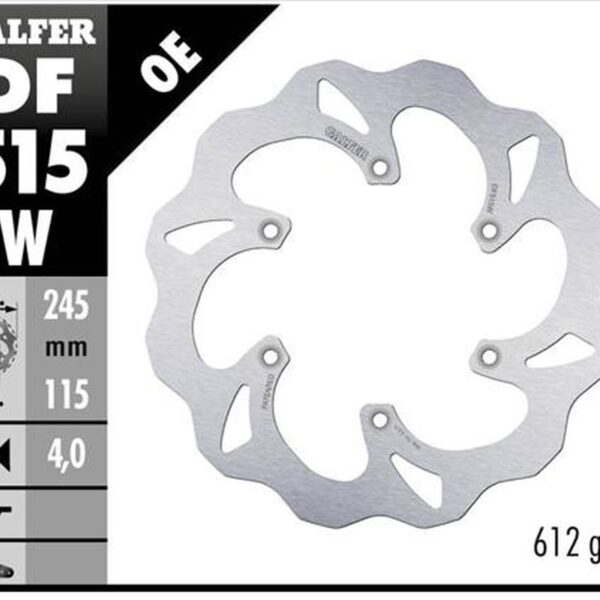 GALFER TARCZA HAMULCOWA TYŁ YAMAHA YZ 125 ’18-’22, YZ 250F/450F ’18-’20 WAVE (245X115X4MM)