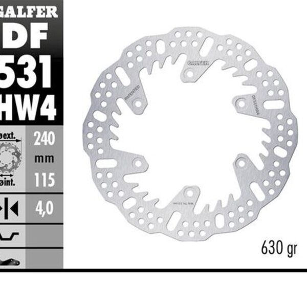 Tarcza Hamulcowa Tył Yamaha YZ 125 ’22-’24; YZ 250 ’22-’24; YZ 250F ’21-’24; YZ 450F ’20-’24; WR 250F ’17-’24; WR 450F ’20-’24 (240X115X4Mm) Shark Enduro MX | Galfer