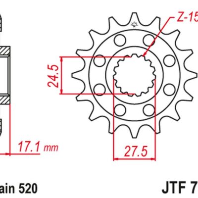 JT Zębatka napędowa - DUCATI 899 PANIGALE (2012-2019) - JTF748.15RB