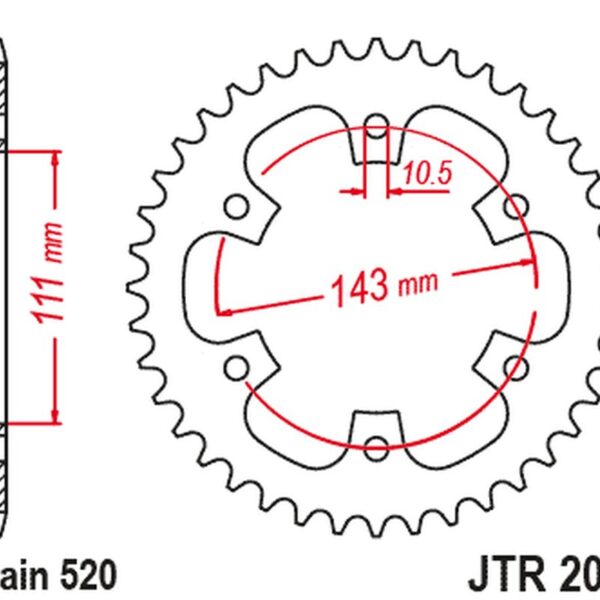 Zębatka TYLNA 4764 42 ROYAL Enfield Classic / METEOR 350 ’31-’23 (476442JT) (Łańc. 520) | JT