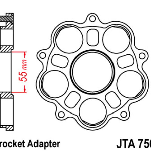 Adapter Zębatki Tylnej Ducati 748/796/800/848/916/1000/1100 | JT