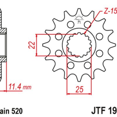 JT Zębatka napędowa - KTM LC4 400/600/620/640/690... - JTF1902.12