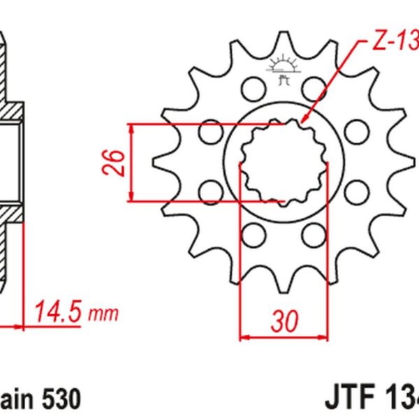Zębatka Przednia 1340 18 Honda CB 1100 SA / EX ’14-’19, CB 1100 RS 17-’20 (Jtf1340.18) (Łańc. 530) | JT