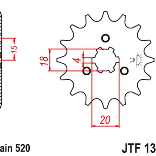 Zębatka Przednia 2056 11 Honda ATC 185/200 ’80-86′ (205611JT) (Łańc. 520) NA Zamówienie | JT