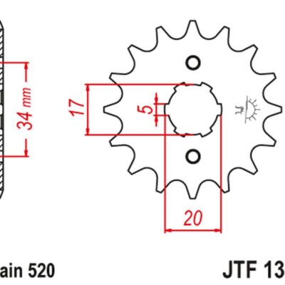 JT Zębatka napędowa - HONDA CRF 230 ' TRX 200 SX... (1986-2015) - JTF1324.11