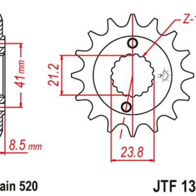 JT Zębatka napędowa - HONDA XR 400 (1996-2005) - JTF1322.13