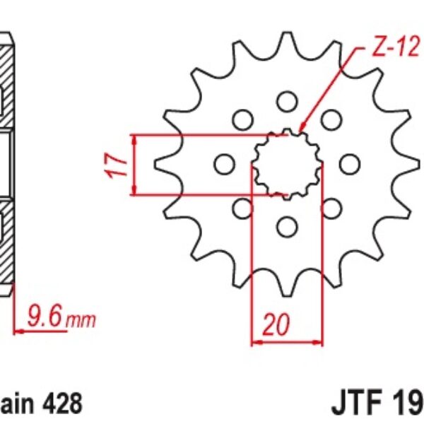 Zębatka Przednia 2084 13 KTM SX 85 18-24, Husqvarna TC 85 18-24 (JTF1905.13)* (Łańc. 428) | JT