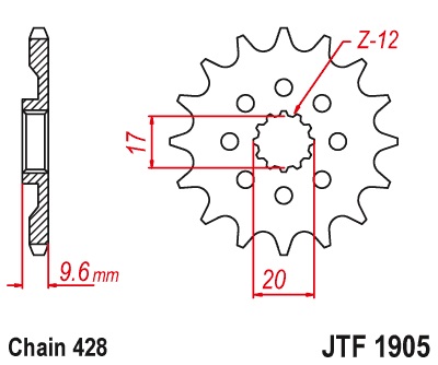 JT Zębatka napędowa - KTM SX 85 (2018-2024) - JTF1905.13