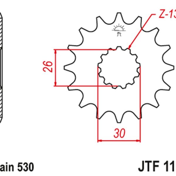 Zębatka Przednia 2090 18 z Gumą Triumph Daytona 955/Sprint St/Sprint GT (209018Jtrb) (Łańc. 530) | JT