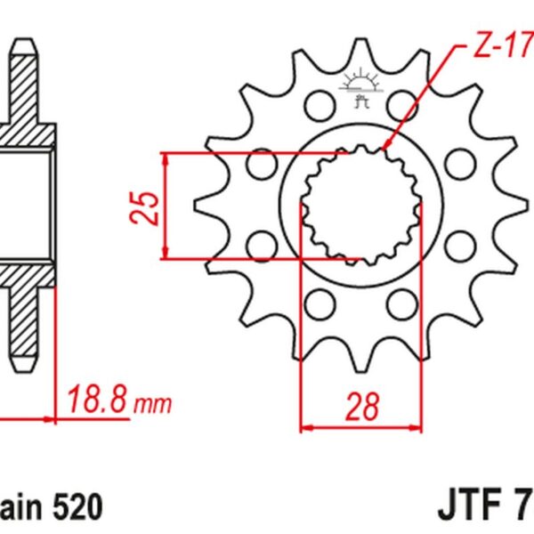Zębatka Przednia 2098 15 Aprilia 1000 RSV ’98-09′ (209815JT) (Łańc. 520) | JT