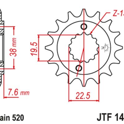 JT Zębatka napędowa - SUZUKI LTR 450 (2003-2013) - JTF1401.16