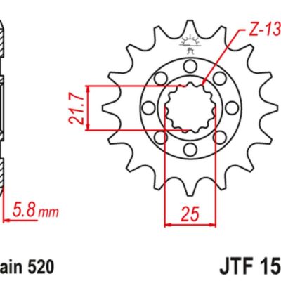 JT Zębatka napędowa - KAWASAKI KXF 450 ' KLX 450... (2006-2020) - JTF1565.12