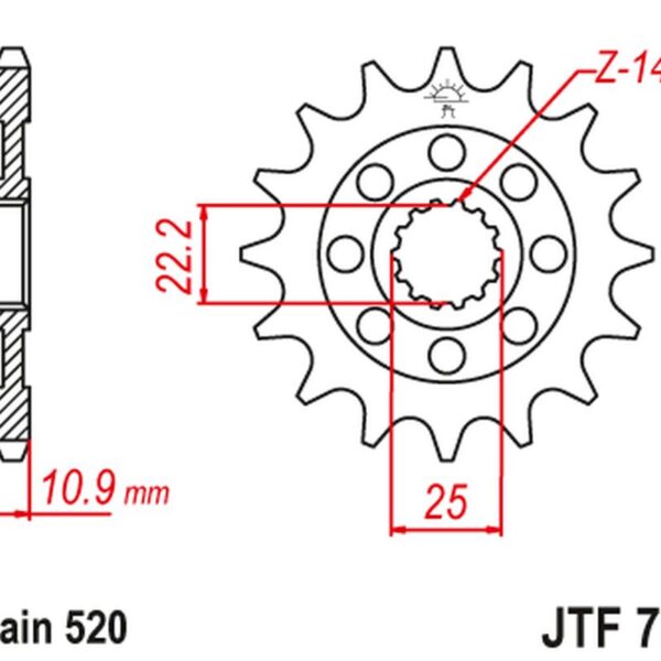 JT Zębatka napędowa – APRILIA 450/550 RXV-SXV SWM… (2006-2012) – JTF707.15