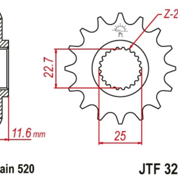 Zębatka Przednia 2180 11 Polaris 250/300/325/400/500 (218011JT) (Łańc. 520) | JT
