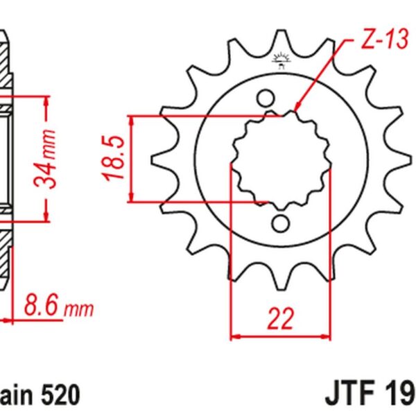 JT Zębatka napędowa – KTM 390 DUKE (2013-2018) – JTF1908.15RB
