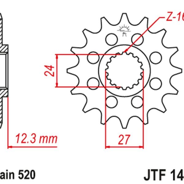 Zębatka Przednia 2310 15 Suzuki Gsxr 1000 ’17-20′ (231015JT) (Łańc. 520) Konwersja | JT
