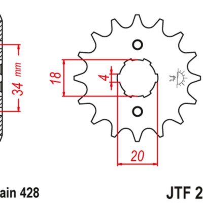 JT Zębatka napędowa - HONDA XL 125 - JTF259.12