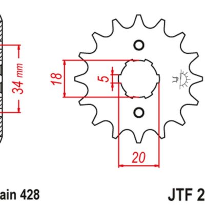 JT Zębatka napędowa - KYMCO HIPSTER - JTF264.17