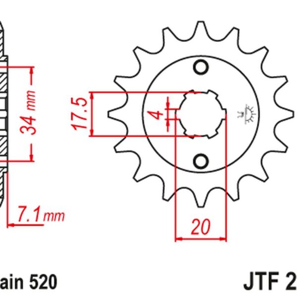 Zębatka Przednia 266 14 Honda CR 125 ’79-’85 (26614JT) (Łańc. 520) | JT