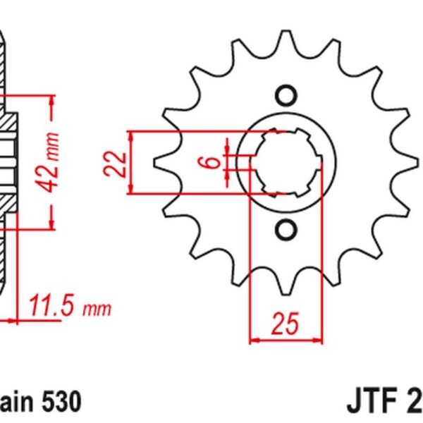 Zębatka Przednia 277 16 Honda FT 500 ’82-’84 (27716JT) (Łańc. 530) (PC07) | JT