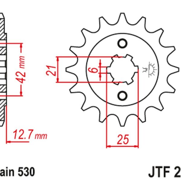 Zębatka Przednia 288 18 Honda CB 550F/K ’75-’80, CBF 750 K1-K6 ’71’76 (28818JT) (Łańc. 530) | JT