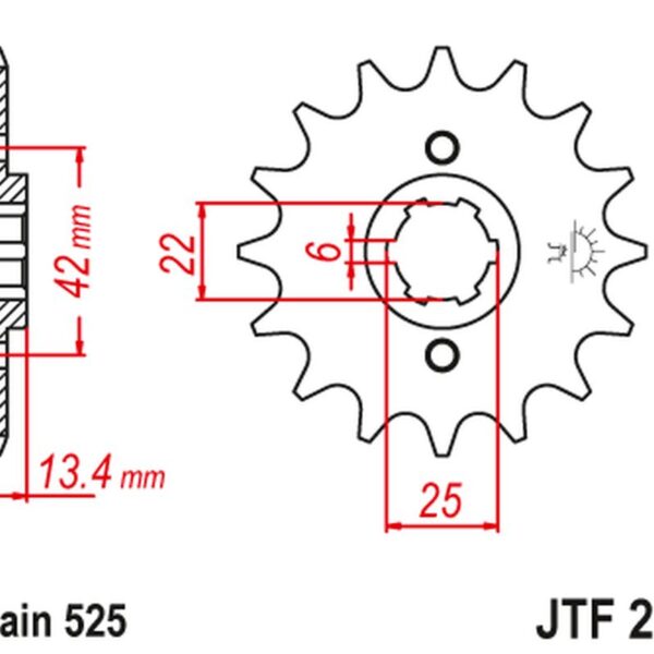 Zębatka Przednia 291 14 Honda CB 450S ’86-’89 (29114JT) (Łańc. 525) NA Zamówienie | JT