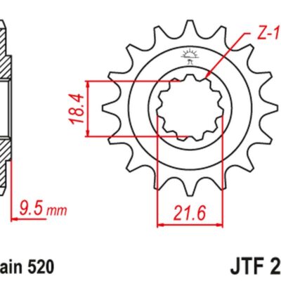 JT Zębatka napędowa - HONDA CR 250 (1986-1987) - JTF285.14