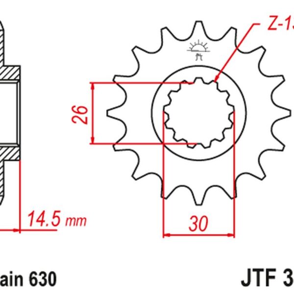 Zębatka Przednia 335 15 Honda CB 750 F/K ’77-78′ (33515JT) (Łańc. 630) NA Zamówienie | JT